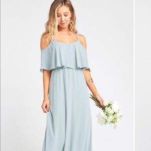 Show Me Your Mumu Caitlin Ruffle Maxi Dress Sage